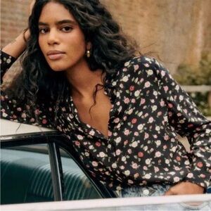 Sezane Ann Shirt Small Roses - Size 4